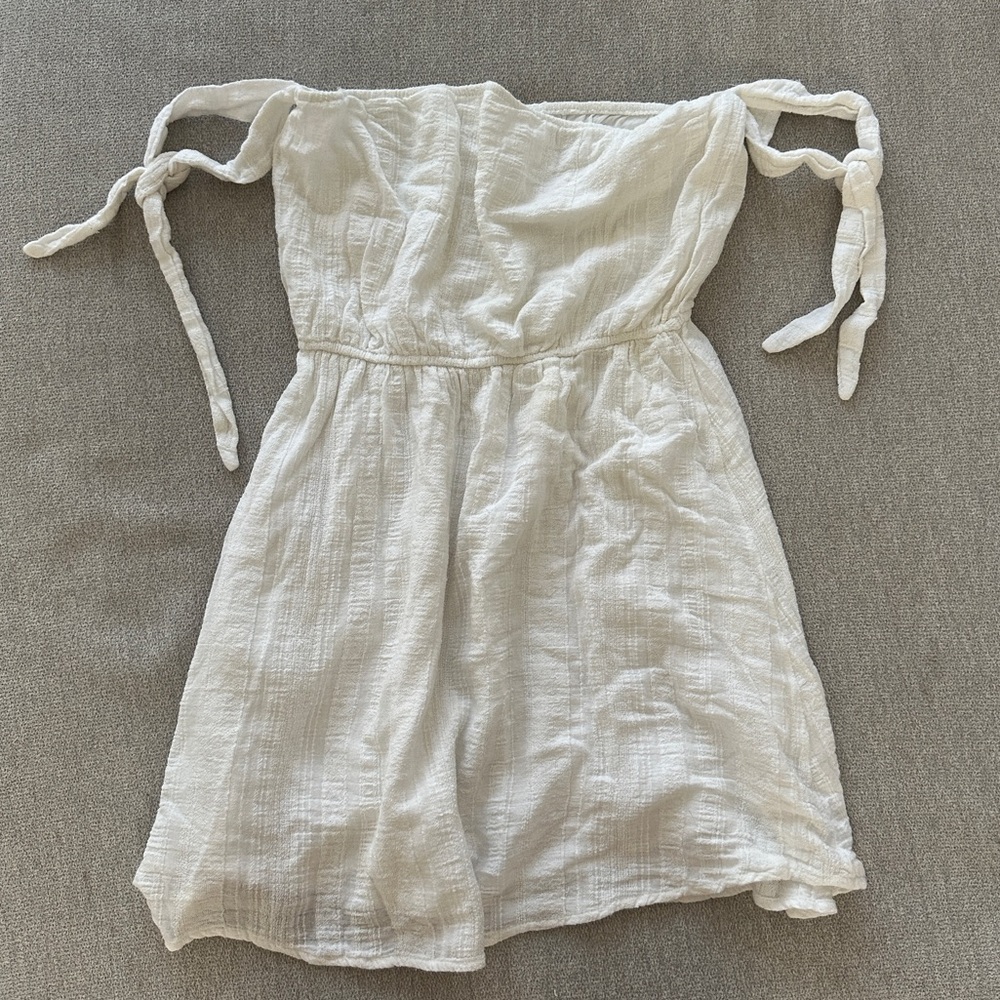 Strapless Mini Dress with Arm Ties